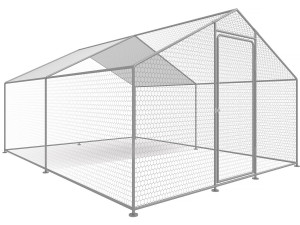 Kippenren 9 m² gaas hok 3 x 3 x 2 m gegalvaniseerd staal