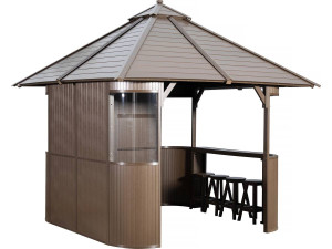 Jacuzzi spa overkapping huisje "Bali" - 330 x 330 x 323 cm