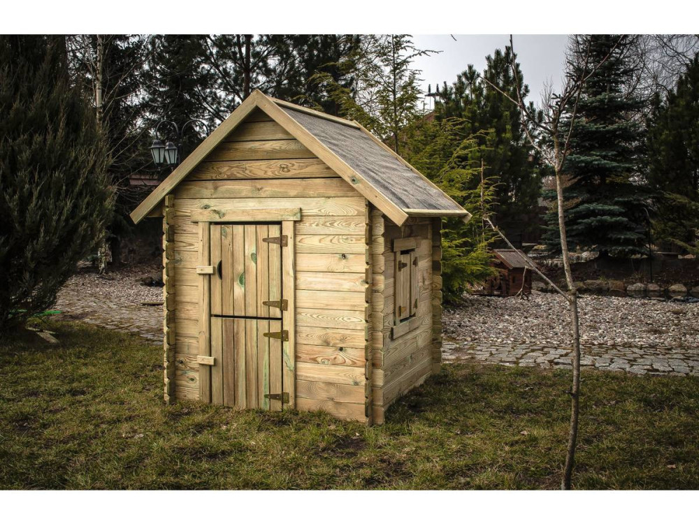 Houten speelhuisje buitenspeelgoed "Sophie" - 120 x 120 x 159 cm