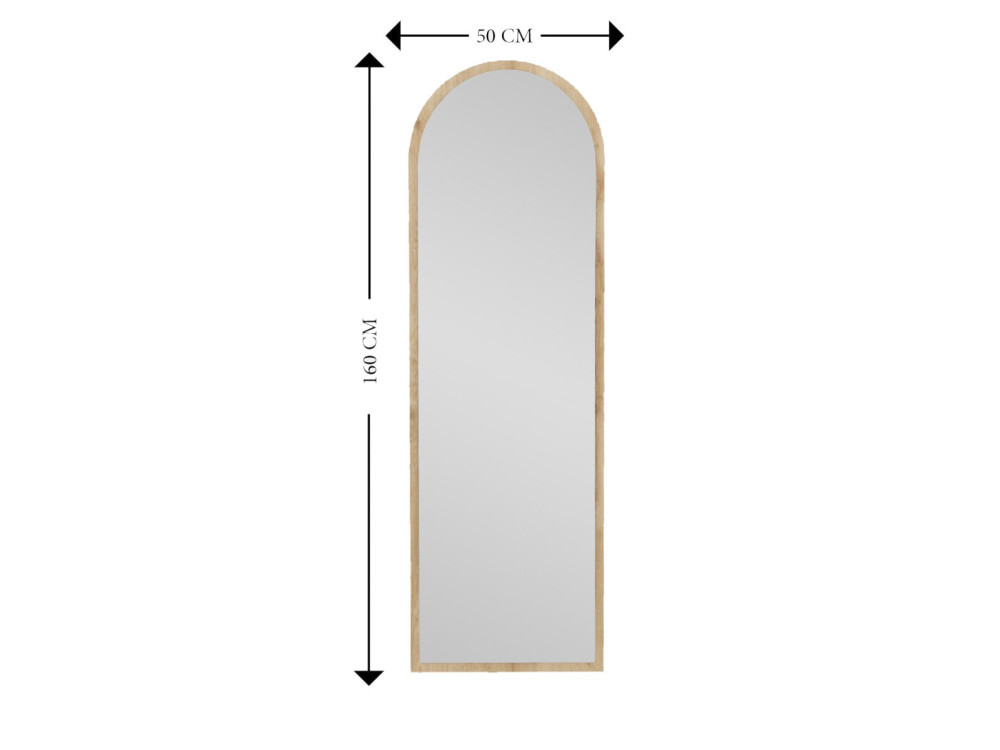 Houten spiegel "Emma" - 50 x 160 cm - Beige