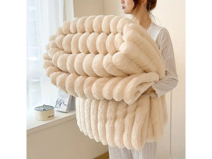 Plaid deken - 100 x 150 cm - Beige - lichtbruin