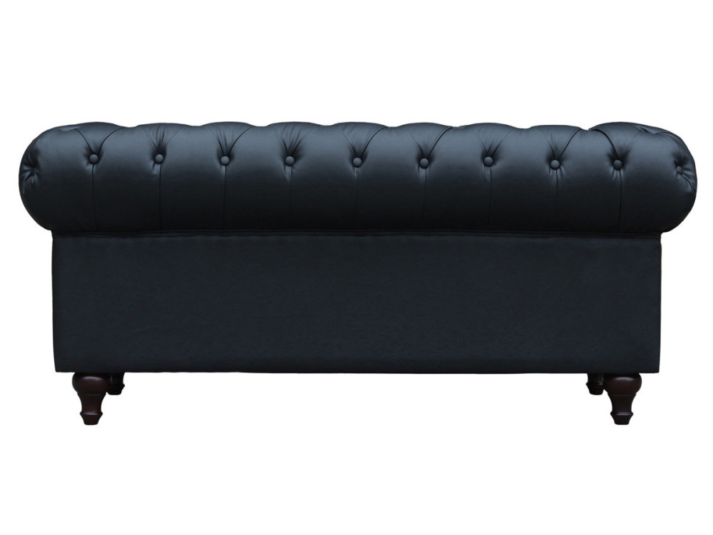 Bank bankstel Chesterfield "Aliza" - 157 x 82 x 70 cm - 2 zits - Zwart