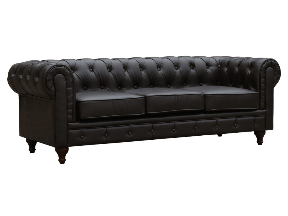 Chesterfield "Aliza" vaste bank - 3 zits - bruin