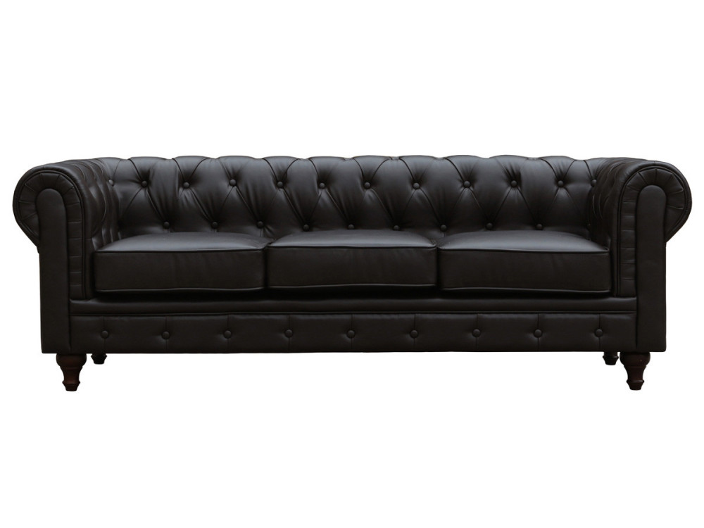 Chesterfield "Aliza" vaste bank - 3 zits - bruin