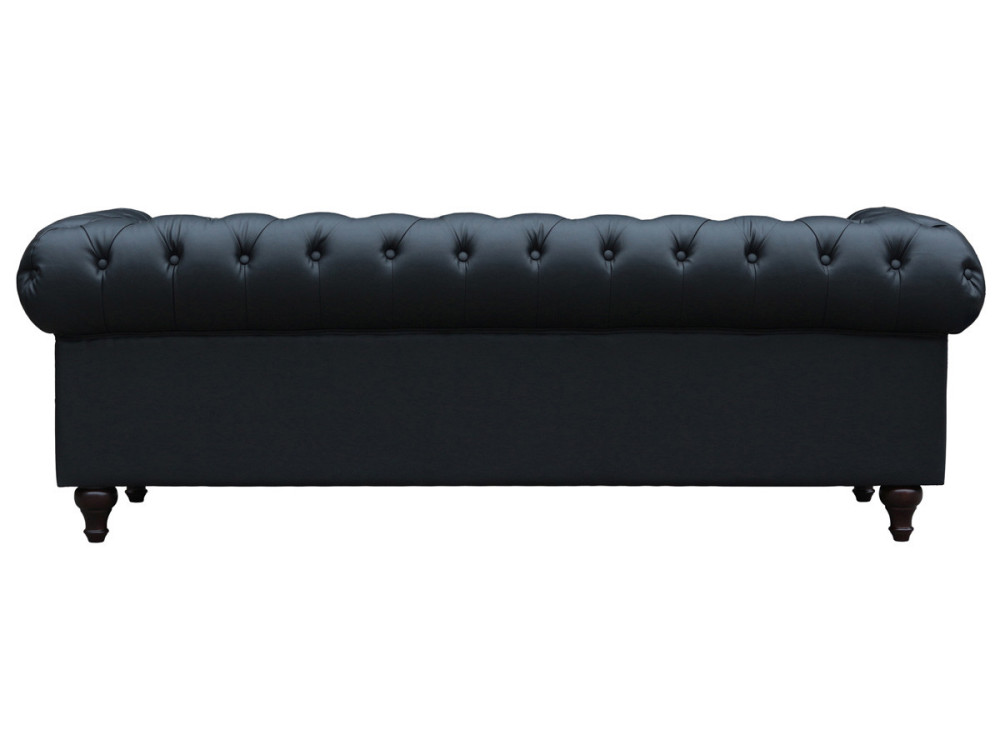 Bank bankstel Chesterfield "Aliza" - 208 x 82 x 70 cm - 3 zits - Zwart