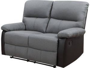 Relaxfauteuil relaxstoel verstelbaar bank "Lincoln" - 147 x 89 x 103 cm - 2 zits - Zwart / Donkergrijs