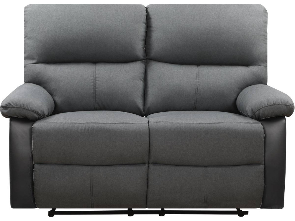 Relaxfauteuil relaxstoel verstelbaar bank "Lincoln" - 147 x 89 x 103 cm - 2 zits - Zwart / Donkergrijs