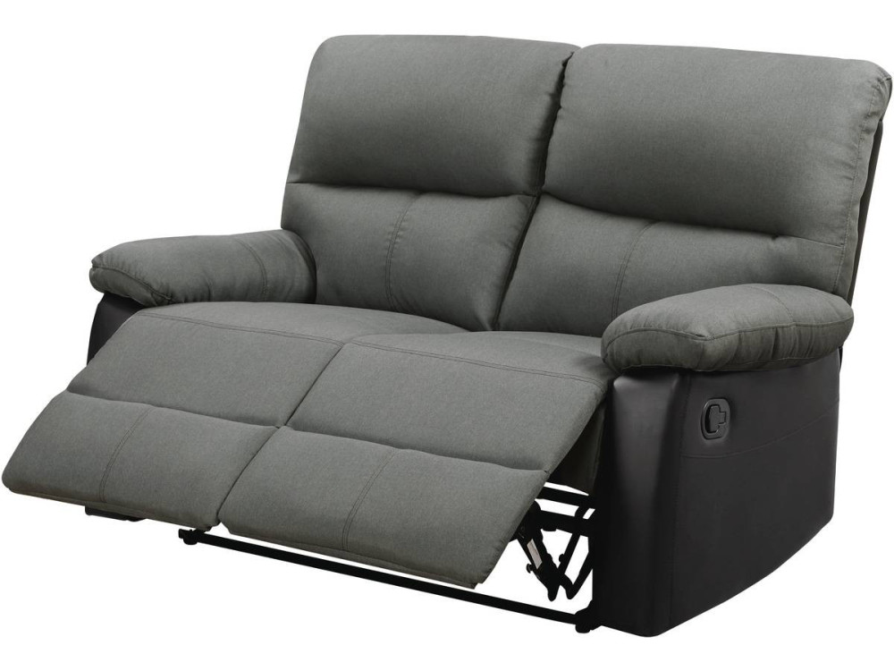 Relaxfauteuil relaxstoel verstelbaar bank "Lincoln" - 147 x 89 x 103 cm - 2 zits - Zwart / Donkergrijs