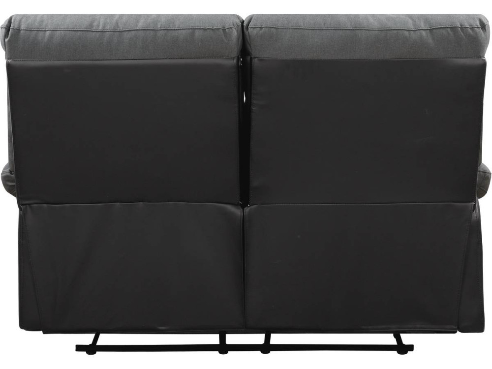 Relaxfauteuil relaxstoel verstelbaar bank "Lincoln" - 147 x 89 x 103 cm - 2 zits - Zwart / Donkergrijs
