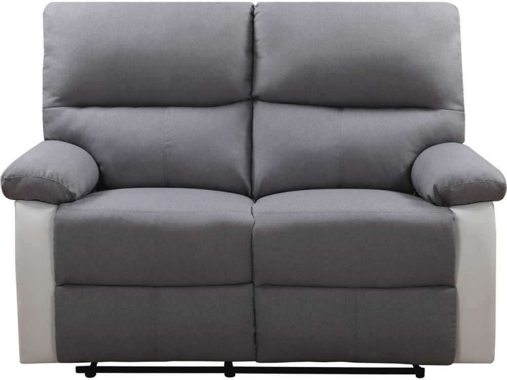 Relaxfauteuil relaxstoel verstelbaar bank "Lincoln" - 147 x 89 x 103 cm - 2 zits - Wit / Lichtgrijs