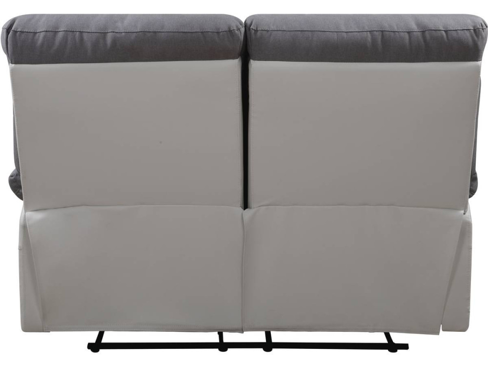 Relaxfauteuil relaxstoel verstelbaar bank "Lincoln" - 147 x 89 x 103 cm - 2 zits - Wit / Lichtgrijs