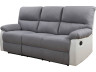Relaxfauteuil relaxstoel verstelbaar bank "Lincoln" - 197 x 89 x 103 cm - 3 zits - Wit / Lichtgrijs