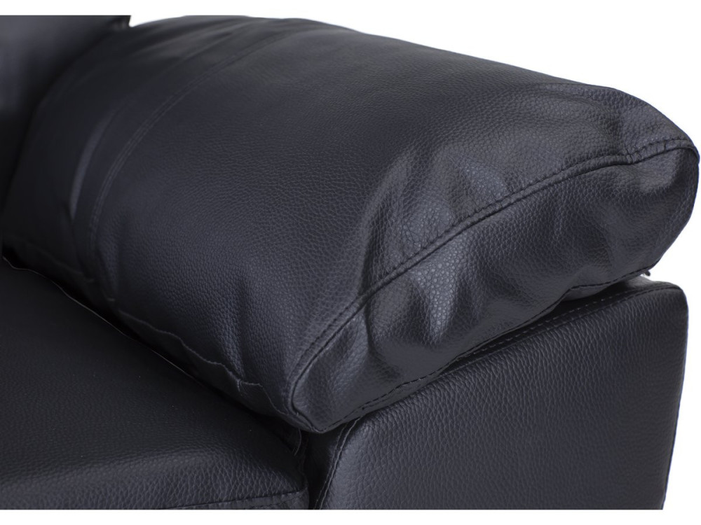 Bank gereconstrueerd leer en pvc meubel bankstel "Dallas" - 169 x 88 x 90 cm - 2 zits - Zwart