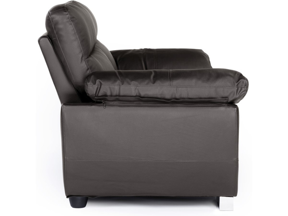 Bank gereconstrueerd leer en pvc meubel bankstel "Dallas" - 169 x 88 x 90 cm - 2 zits - Chocolade bruin