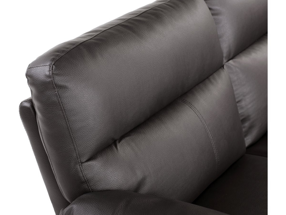 Bank gereconstrueerd leer en pvc meubel bankstel "Dallas" - 169 x 88 x 90 cm - 2 zits - Chocolade bruin