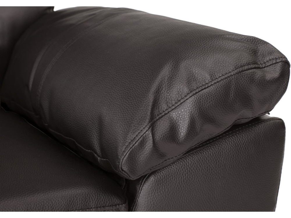 Bank gereconstrueerd leer en pvc meubel bankstel "Dallas" - 169 x 88 x 90 cm - 2 zits - Chocolade bruin