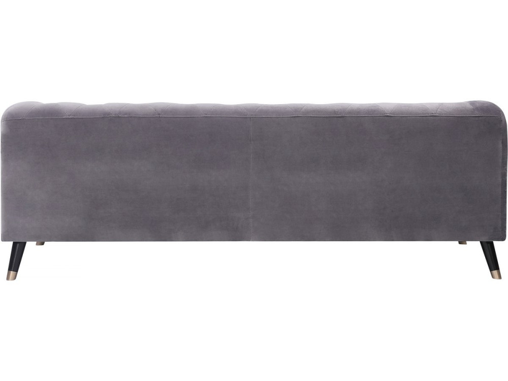 Bank bankstel meubel velours fluweel "Gloria" - 216 x 86 x 76 cm - 3 zits - Grijs