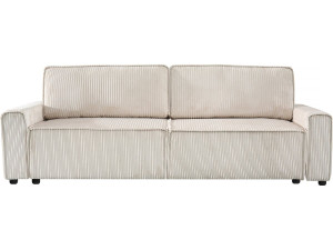 Bank 3 zits slaapbank meubel opbergruimte ribfluweel velours "Montaigne" - Beige - lichtbruin