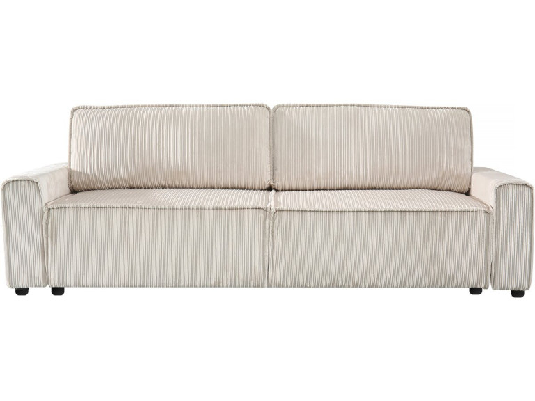 Bank 3 zits slaapbank meubel opbergruimte ribfluweel velours "Montaigne" - Beige - lichtbruin