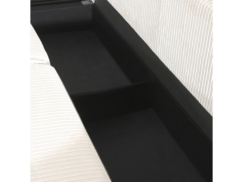 Bank 3 zits slaapbank meubel opbergruimte ribfluweel velours "Montaigne" - Beige - lichtbruin
