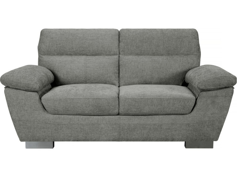 Bank bankstel stoffen meubel "Dallas" - 169 x 88 x 90 cm - 2 zits - Grijs