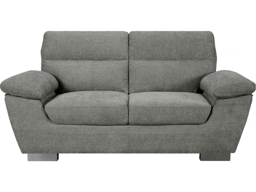 Bank bankstel stoffen meubel "Dallas" - 169 x 88 x 90 cm - 2 zits - Grijs
