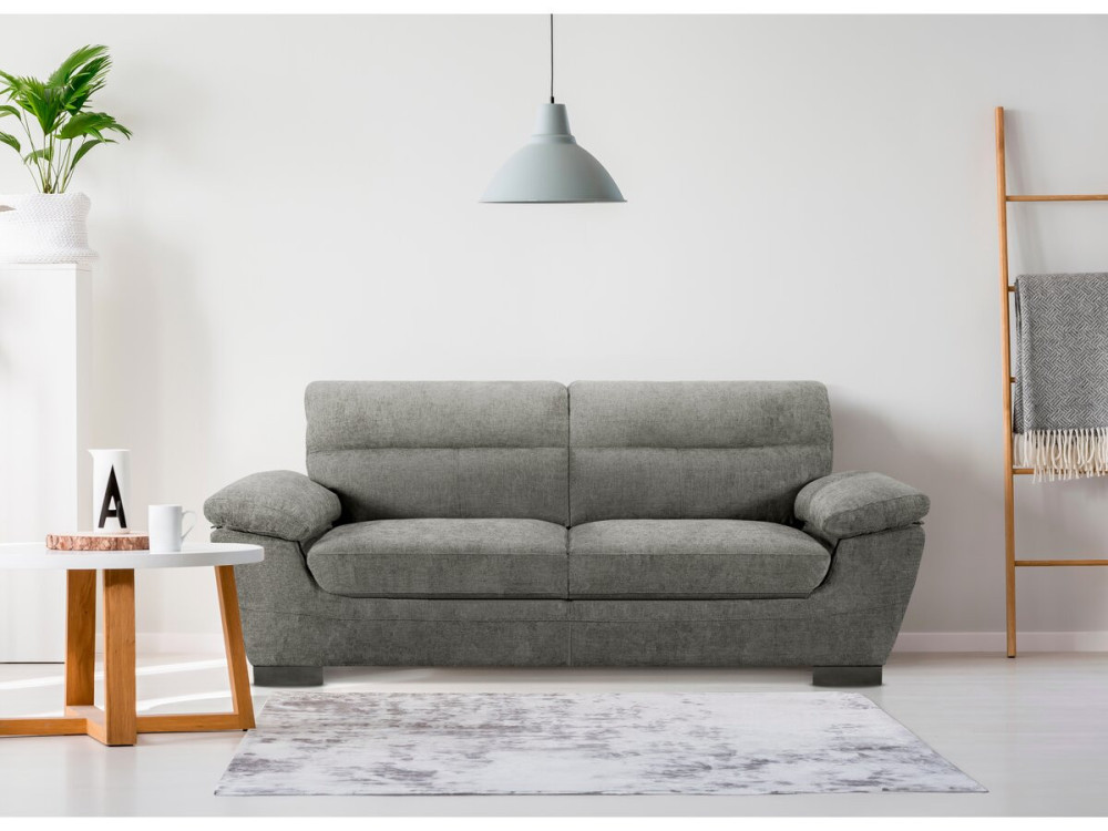Bank bankstel stoffen meubel "Dallas" - 210 X 88 X 90 cm - 3 zits - Grijs