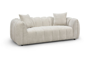 Rechte stoffen bank in 'Balzac'-bubbelstijl - 3-zits - Beige