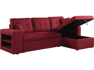 Hoekbank slaapbank meubel links of rechts bank "Axel" - 3 zits - Rood
