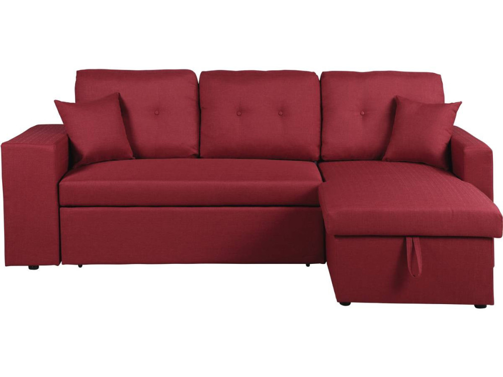 Hoekbank slaapbank meubel links of rechts bank "Axel" - 3 zits - Rood