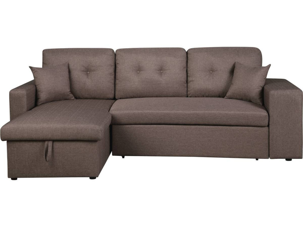 Hoekbank slaapbank meubel links of rechts bank "Axel" - 3 zits - Taupe - grijs bruin