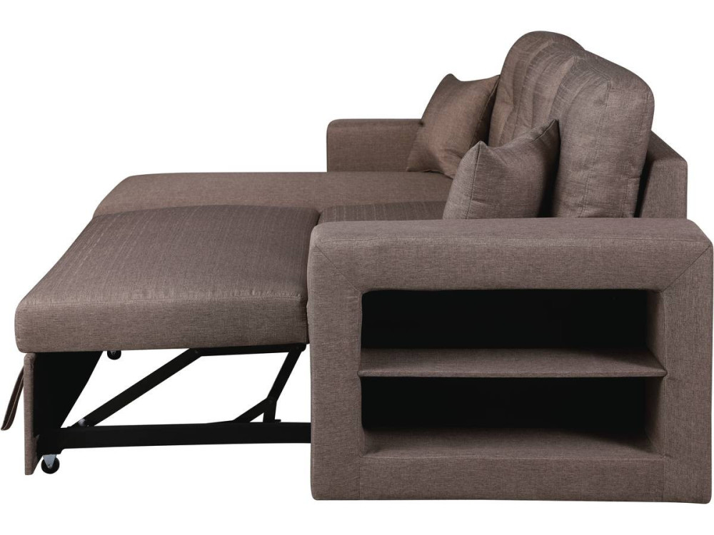 Hoekbank slaapbank meubel links of rechts bank "Axel" - 3 zits - Taupe - grijs bruin