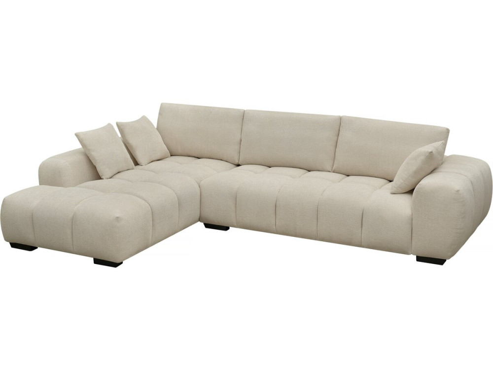Bank hoekbank meubel stof "Monceau" - 3 zits - Beige - lichtbruin
