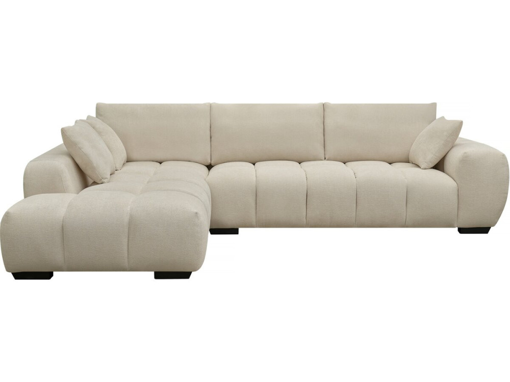 Bank hoekbank meubel stof "Monceau" - 3 zits - Beige - lichtbruin