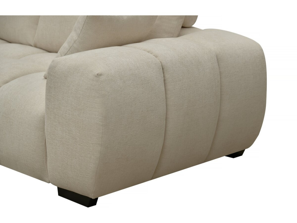 Bank hoekbank meubel stof "Monceau" - 3 zits - Beige - lichtbruin