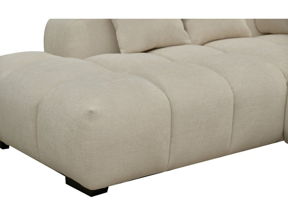 Bank hoekbank meubel stof "Monceau" - 3 zits - Beige - lichtbruin
