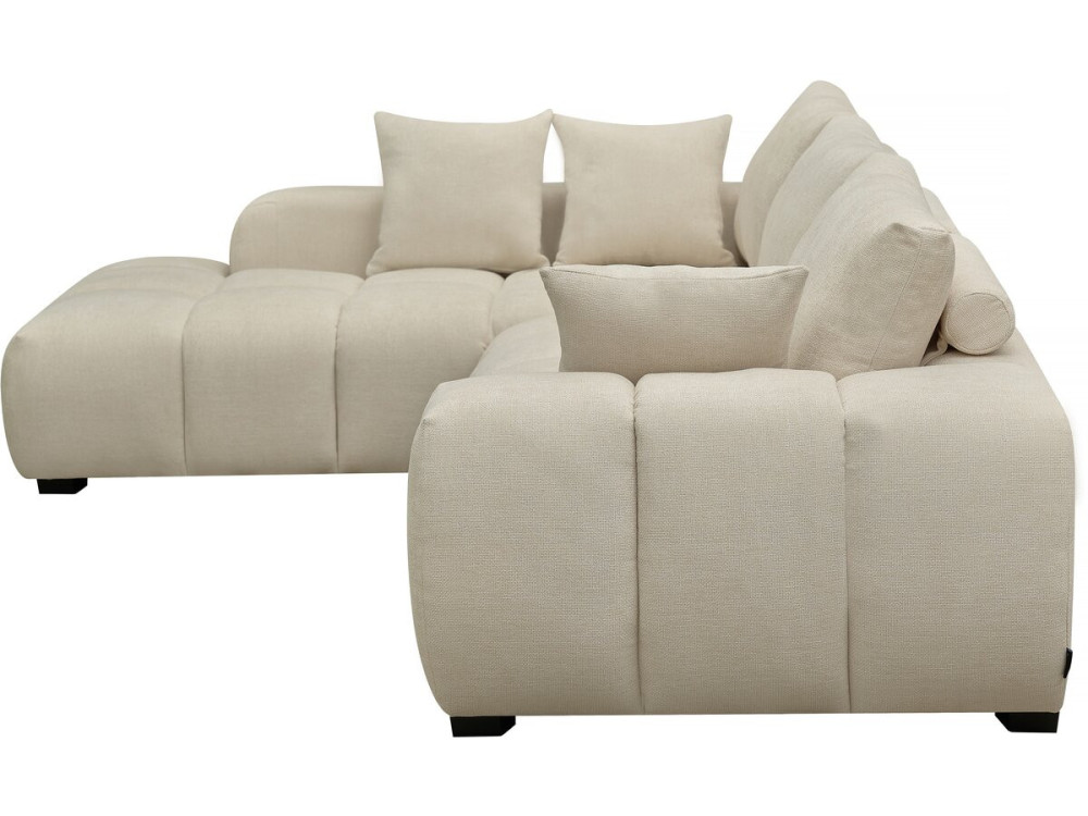 Bank hoekbank meubel stof "Monceau" - 3 zits - Beige - lichtbruin