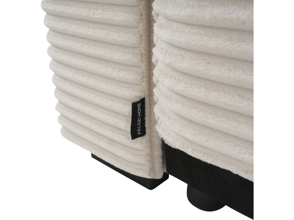 Hoekbank slaapbank meubel bank opbergruimte links rechts ribfluweel velours "Opera" - 3 zits - Beige - lichtbruin