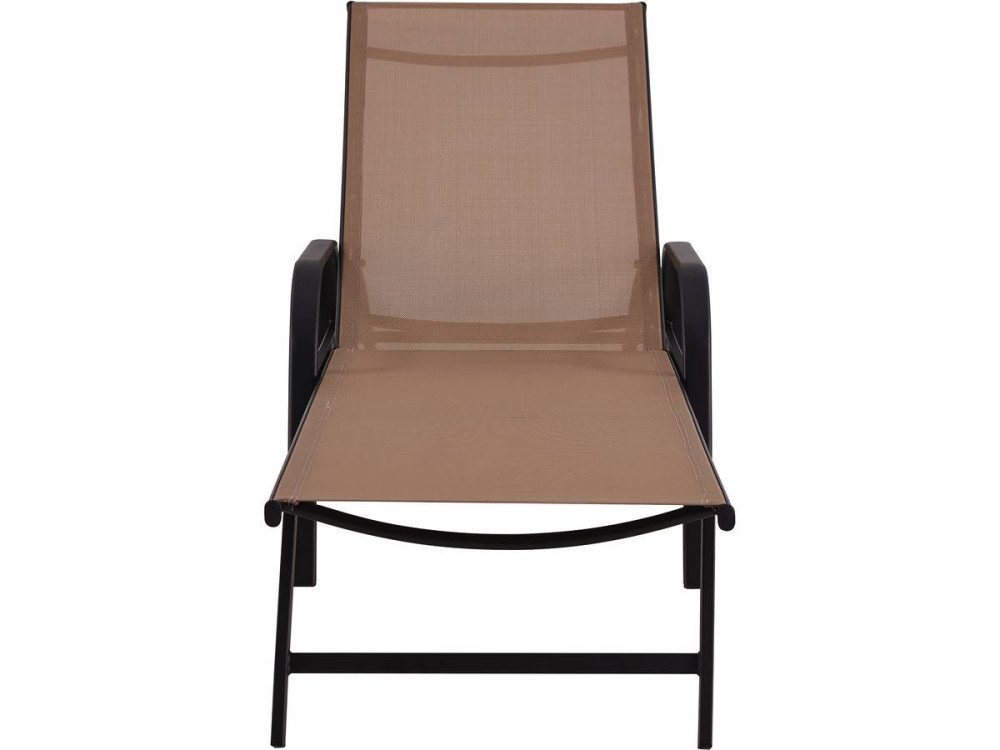 Ligbed set 2 ligstoelen metaal "Farniente" - Taupe - grijs bruin