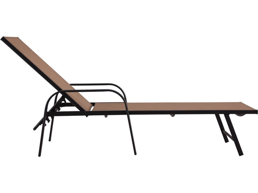 Ligbed set 2 ligstoelen metaal "Farniente" - Taupe - grijs bruin