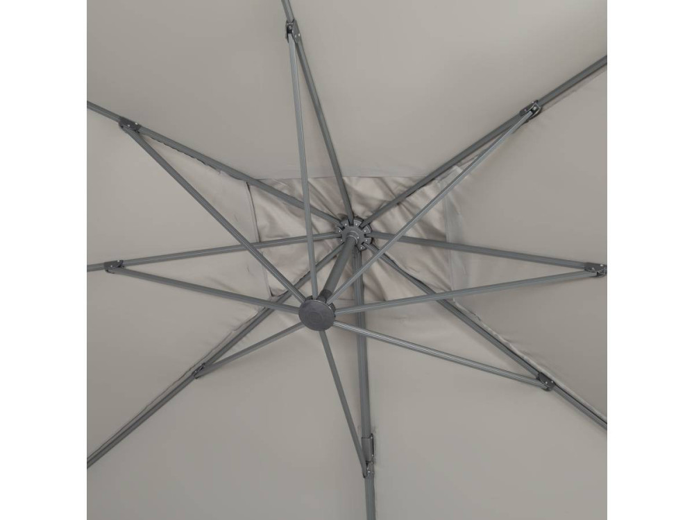 Parasol vrijhangend tuin zweefparasol Aluminium "Sun 4" - Rechthoekig - 3 x 4 m + beschermhoes - Grijs