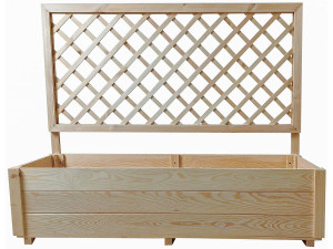 Houten plantenbak "Orpin" met traliewerk - 98 x 34 x 104 cm