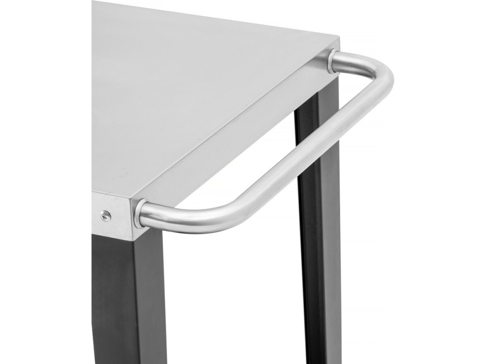 BBQ trolley outdoor barbecue "Gelia" 117 x 59 cm - Roestvrijstaal - Zwart