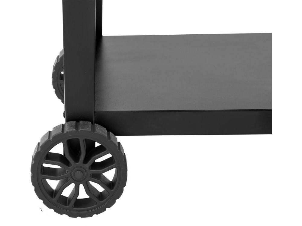 BBQ trolley outdoor barbecue "Gelia" 117 x 59 cm - Roestvrijstaal - Zwart