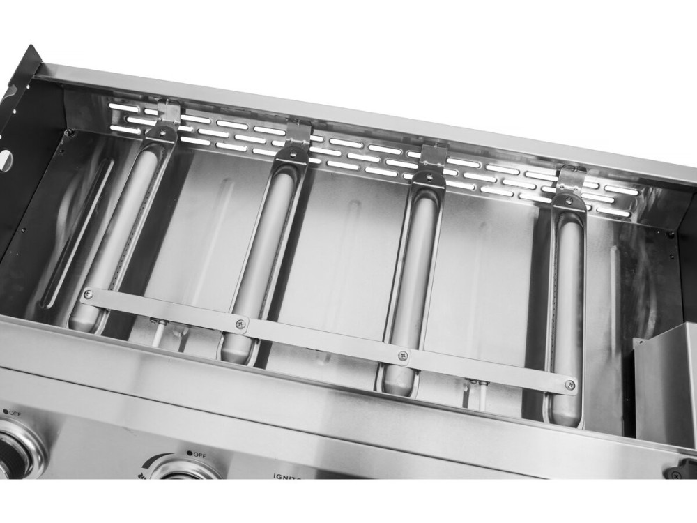 Plancha gas bbq gasgrill bakplaat 4 branders "Jolly" - 10 kW - Grijs