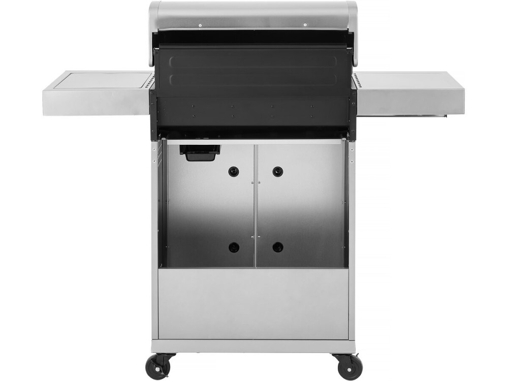 Roestvaststalen gasbarbecue met 5 branders inclusief 1 "Brazzo" zijbrander - 118 x 57 x 104 cm - Lichtgrijs