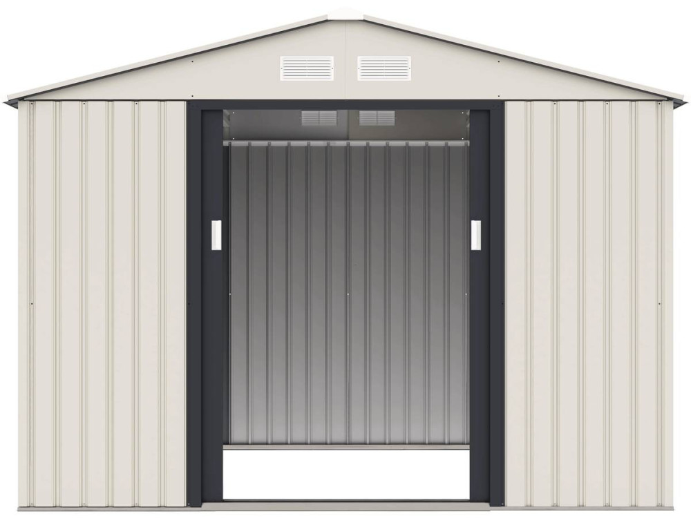 Tuinhuisje metaal "Nebraska" - 5,29 m2 (4,83 m2 grondoppervlak) - Beige - lichtbruin