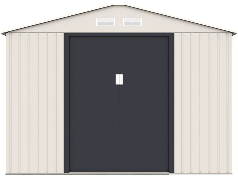 Tuinhuisje metaal "Nebraska" - 5,29 m2 (4,83 m2 grondoppervlak) - Beige - lichtbruin