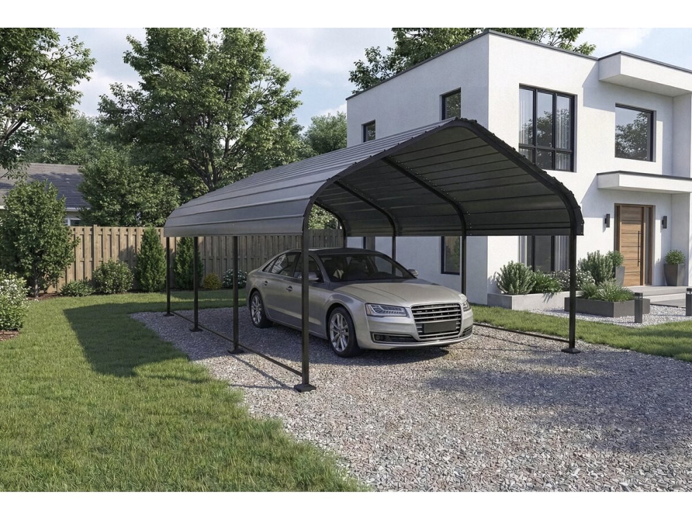 Metalen carport "Phoenix" - 13,5 m² - Grijs