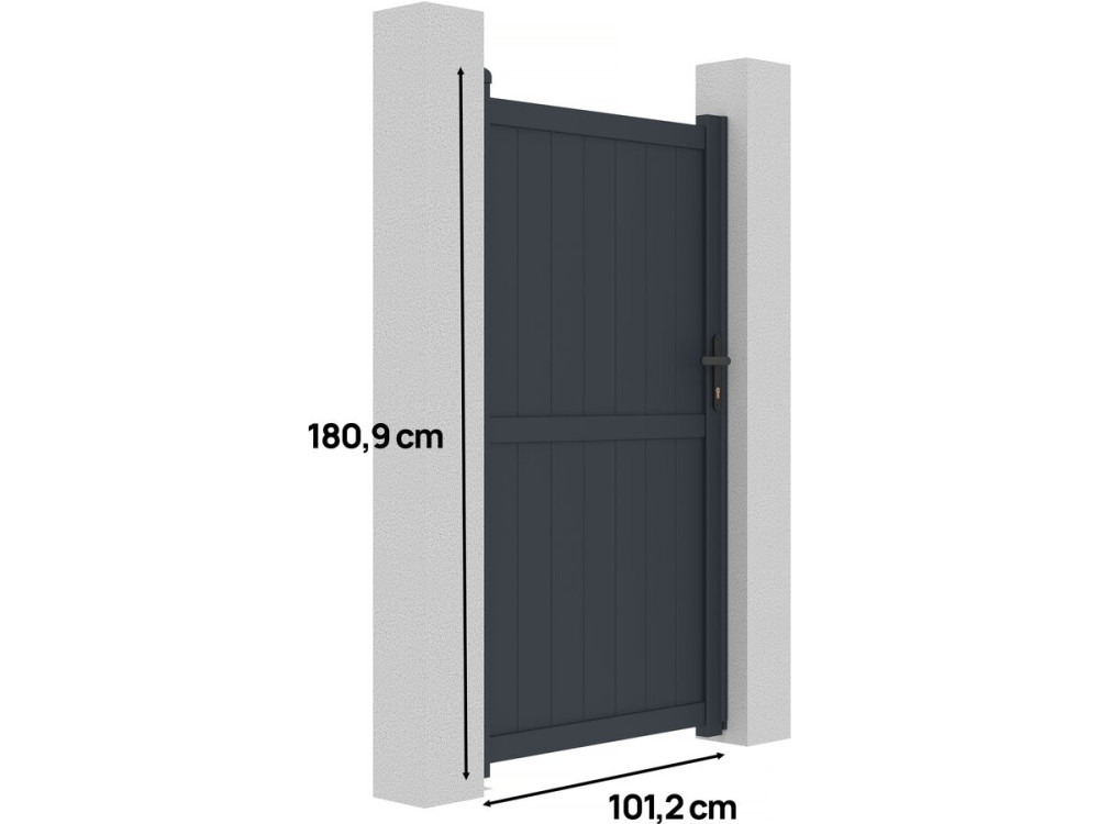 Tuinpoort tuindeur aluminium "Maurice" - 101,2 x 180,9 cm - Grijs